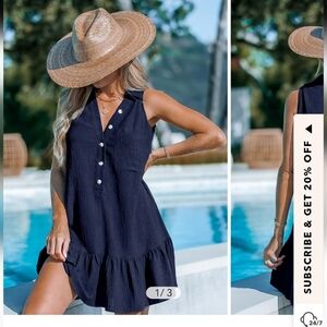 brand new  Navy Sleeveless Swim Cover-Up Dress
